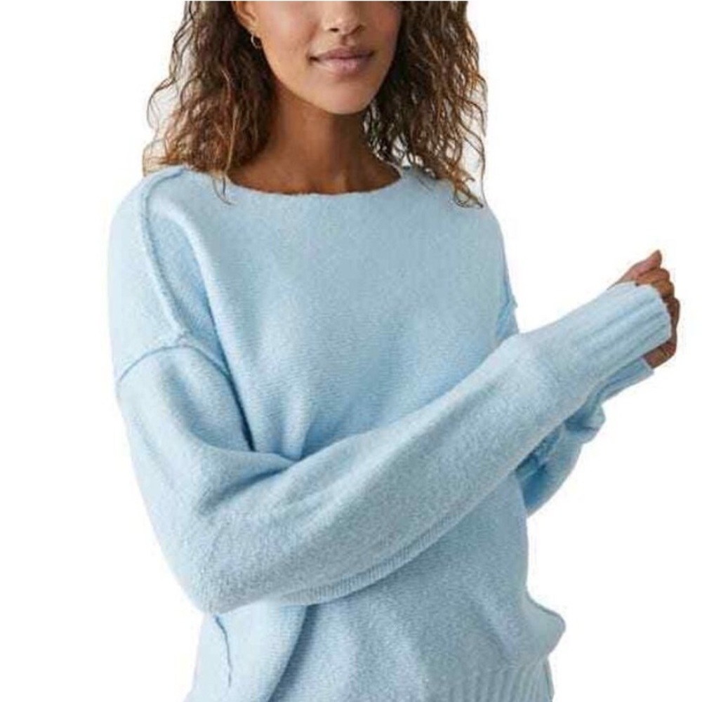 We The Free People Eastwood Light Blue Oversized Medium Sweater EUC